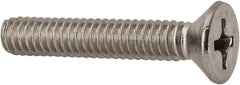 Value Collection - 1/4-20 UNC, 1-1/2" OAL Phillips Drive Machine Screw - Flat Head, Grade 316 Stainless Steel, Uncoated, Without Washer - Exact Tooling