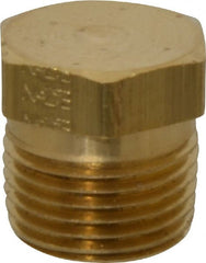 Eaton - 3/8 Male Thread, Brass Industrial Pipe Hex Head Plug - MNPTF, 1,200 psi - Exact Tooling