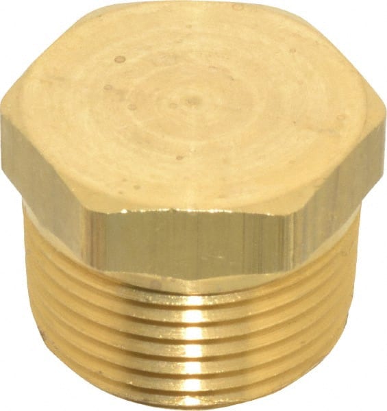 Eaton - 3/4 Male Thread, Brass Industrial Pipe Hex Head Plug - MNPTF, 1,200 psi - Exact Tooling