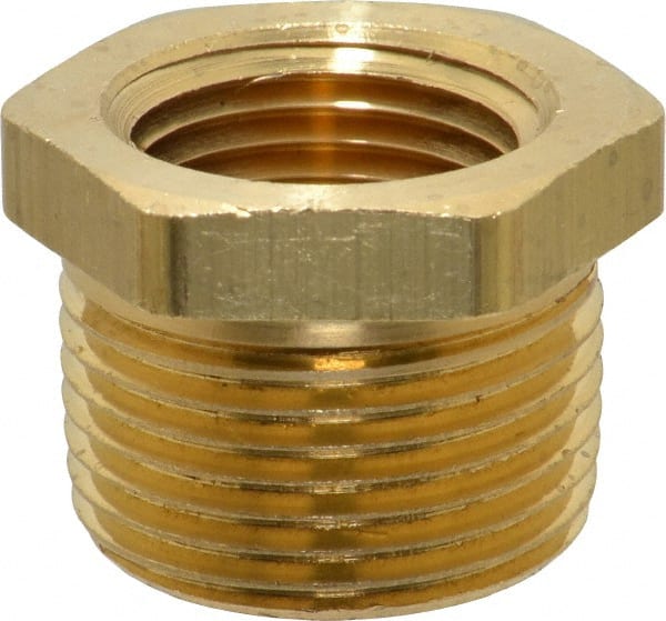 Eaton - 3/4 Male Thread x 1/2 Female Thread, Brass Industrial Pipe Hex Bushing - Exact Tooling