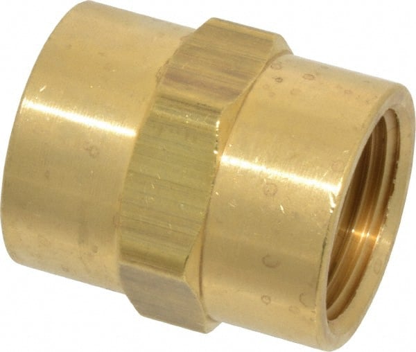 Eaton - 3/4 Female Thread, Brass Industrial Pipe Coupling - FNPTF, 1,200 psi - Exact Tooling