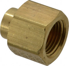 Eaton - 3/8 x 1/8 Female Thread, Brass Industrial Pipe Coupling - FNPTF, 1,200 psi - Exact Tooling