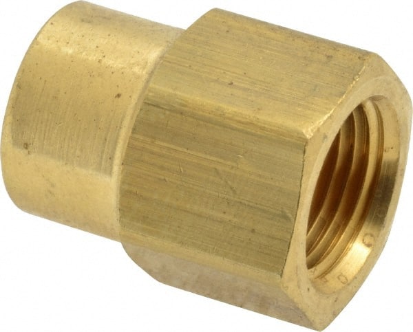 Eaton - 3/8 x 1/4 Female Thread, Brass Industrial Pipe Coupling - FNPTF, 1,200 psi - Exact Tooling
