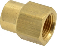 Eaton - 3/8 x 1/4 Female Thread, Brass Industrial Pipe Coupling - FNPTF, 1,200 psi - Exact Tooling