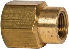 Eaton - 1/2 x 3/8 Female Thread, Brass Industrial Pipe Coupling - Exact Tooling