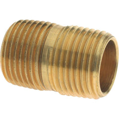 Eaton - 3/8 Male Thread, Brass Industrial Pipe Close Nipple - Exact Tooling