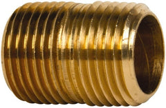Eaton - 1/2 Male Thread, Brass Industrial Pipe Close Nipple - MNPTF, 1,200 psi - Exact Tooling