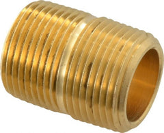 Eaton - 3/4 Male Thread, Brass Industrial Pipe Close Nipple - Exact Tooling