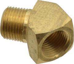 Eaton - 3/8 Male Thread x 3/8 Female Thread, Brass Industrial Pipe 45° Street Elbow - MNPTF x FNPTF, 1,200 psi - Exact Tooling