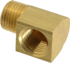 Eaton - 1/8 Male Thread x 1/8 Female Thread, Brass Industrial Pipe 90° Street Elbow - MNPTF x FNPTF (Short Threads), 1,200 psi - Exact Tooling