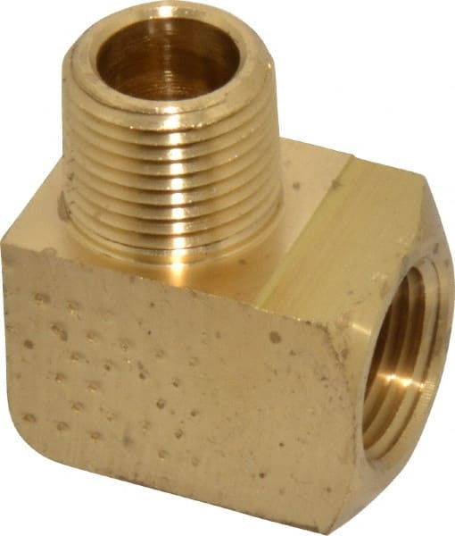 Eaton - 3/8 Male Thread x 3/8 Female Thread, Brass Industrial Pipe 90° Street Elbow - MNPTF x FNPTF, 1,200 psi - Exact Tooling