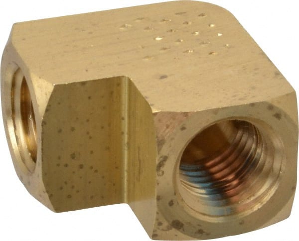 Eaton - 1/4 Female Thread, Brass Industrial Pipe 90° Female Elbow - Exact Tooling