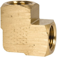 Eaton - 1/2 Female Thread, Brass Industrial Pipe 90° Female Elbow - FNPTF, 1,200 psi - Exact Tooling