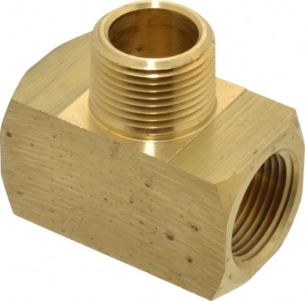 Eaton - 3/4 Male Thread x 3/4 Female Thread, Brass Industrial Pipe Male Branch Tee - MNPTF x FNPTF, 1,200 psi - Exact Tooling