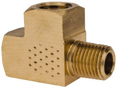 Eaton - 1/4 Male Thread x 1/4 Female Thread, Brass Industrial Pipe Street Tee - MNPTF x FNPTF, 1,200 psi - Exact Tooling