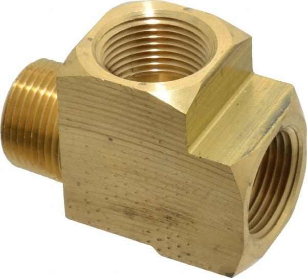 Eaton - 3/4 Male Thread x 3/4 Female Thread, Brass Industrial Pipe Street Tee - MNPTF x FNPTF, 1,200 psi - Exact Tooling