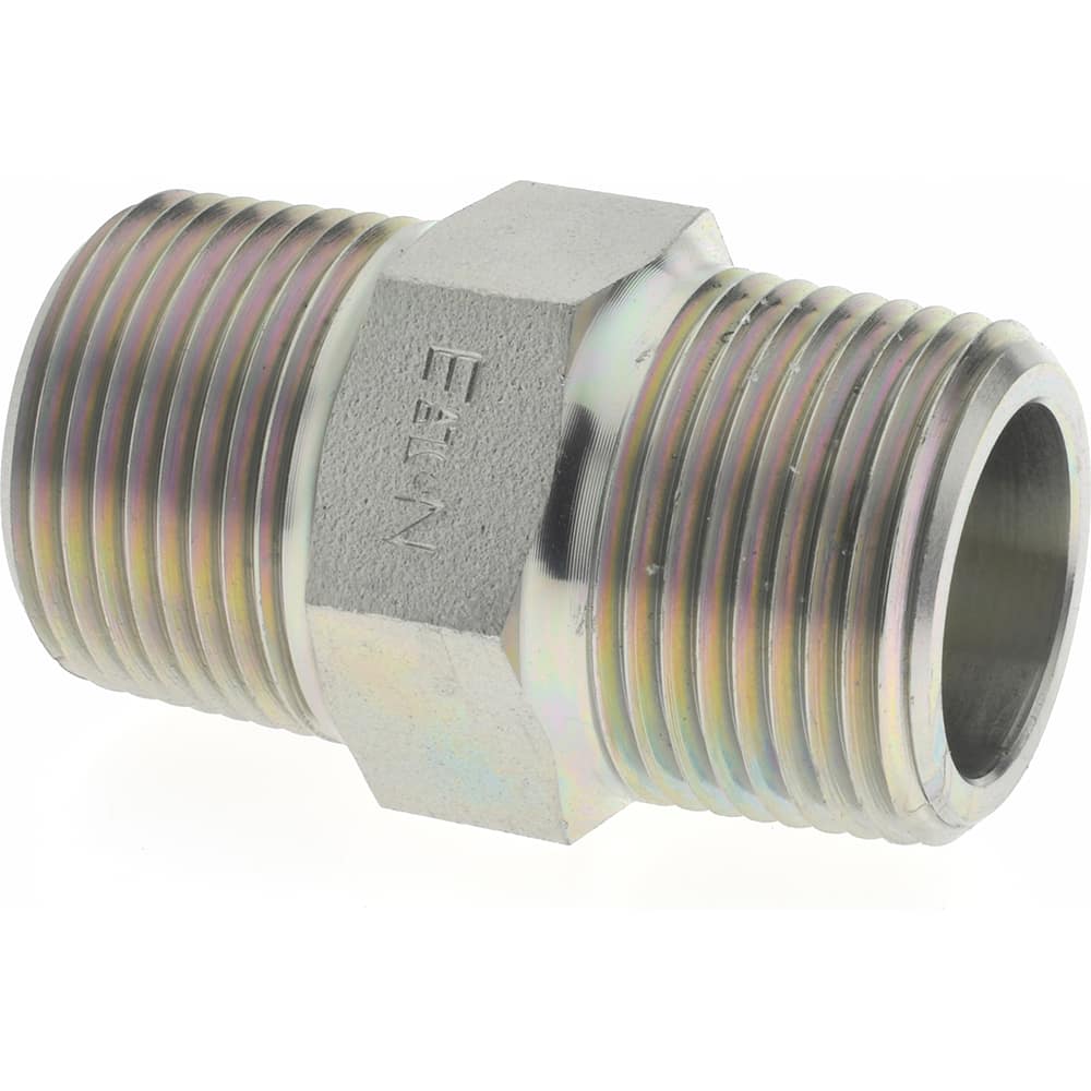 Eaton - 3/4 Male Thread, Steel Industrial Pipe Hex Nipple - Exact Tooling