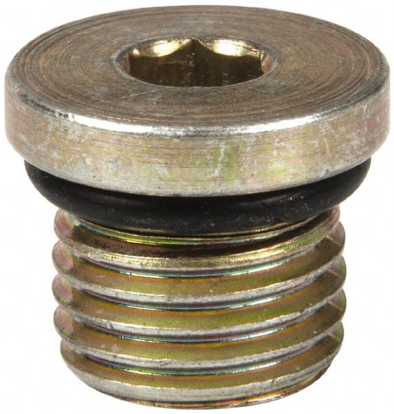 Eaton - 1/4 Male Thread, Steel Industrial Pipe Hex Socket Plug - Male Straight Thread O-Ring, 6,000 psi - Exact Tooling