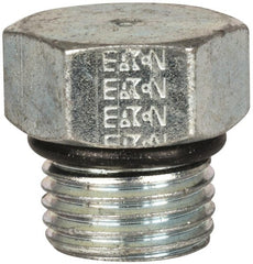 Eaton - 3/8 Male Thread, Steel Industrial Pipe Hex Head Plug - Male Straight Thread O-Ring, 6,000 psi - Exact Tooling