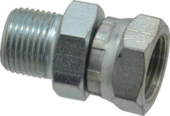 Eaton - 3/8-18 Male Thread x 3/8-18 Female Thread, Steel Industrial Pipe Adapter - MNPT x FNPSM, 2,500 psi - Exact Tooling