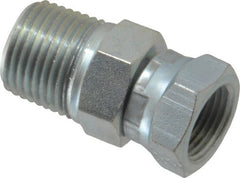 Eaton - 1/2-14 Male Thread x 3/8-18 Female Thread, Steel Industrial Pipe Adapter - MNPT x FNPSM, 2,500 psi - Exact Tooling