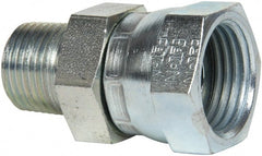 Eaton - 3/8-18 Male Thread x 1/2-14 Female Thread, Steel Industrial Pipe Adapter - MNPT x FNPSM, 2,500 psi - Exact Tooling