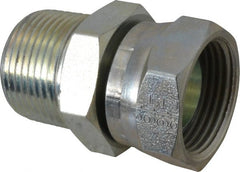 Eaton - 1 - 11-1/2 Male Thread x 1 - 11-1/2 Female Thread, Steel Industrial Pipe Adapter - MNPT x FNPSM, 2,500 psi - Exact Tooling