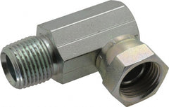 Weatherhead - 1/2-14 Male Thread x 1/2-14 Female Thread, Steel Industrial Pipe 90° Elbow Adapter - FNPSM x MNPT, 2,500 psi - Exact Tooling