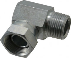 Weatherhead - 3/4-14 Male Thread x 3/4-14 Female Thread, Steel Industrial Pipe 90° Elbow Adapter - FNPSM x MNPT, 2,500 psi - Exact Tooling
