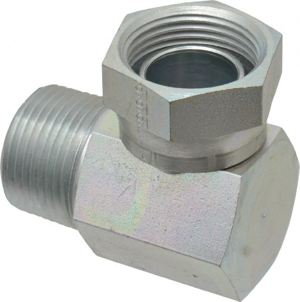 Weatherhead - 1 - 11-1/2 Male Thread x 1 - 11-1/2 Female Thread, Steel Industrial Pipe 90° Elbow Adapter - FNPSM x MNPT, 2,500 psi - Exact Tooling