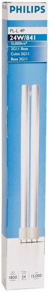 Philips - 24 Watt Fluorescent Commercial/Industrial 4 Pin Lamp - 4,000°K Color Temp, 1,800 Lumens, PLL, 15,000 hr Avg Life - Exact Tooling