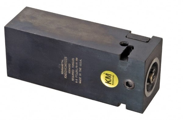 Kennametal - Neutral Cut, KM40 Modular Connection, Square Shank Lathe Modular Clamping Unit - 2" Square Shank Length, 1-3/4" Square Shank Width, 6" OAL, Through Coolant, Series NCM Square Shank Replacement - Exact Tooling