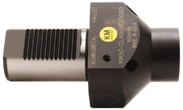 Kennametal - Left Hand Cut, KM63 Modular Connection, Adapter/Mount Lathe Modular Clamping Unit - 59.99mm Square Shank Diam, 7.243" OAL, Through Coolant, Series CLAV-VDI Axial - Exact Tooling