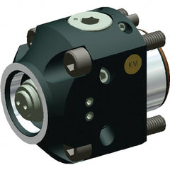 Kennametal - Neutral Cut, KM40 Modular Connection, Adapter/Mount Lathe Modular Clamping Unit - 39.88mm Square Shank Diam, 2.765" OAL, Through Coolant, Series CL2NT-EF Flange Mount Top Access - Exact Tooling