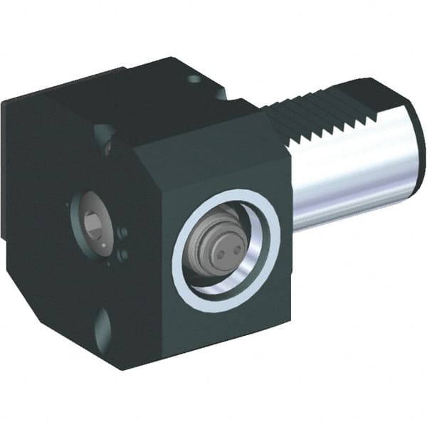 Kennametal - Right Hand Cut, KM40 Modular Connection, Adapter/Mount Lathe Modular Clamping Unit - 40.01mm Square Shank Diam, 4.448" OAL, Through Coolant, Series CL2RR VDI Right Angle - Exact Tooling