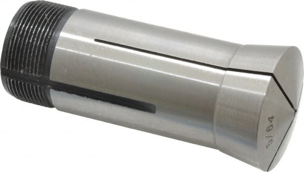 Interstate - 5/64 Inch 5C Round Collet - 3.28" Overall Length, 1.041-24 Internal Thread Size, Steel, 0.0005 Inch TIR - Exact Tooling