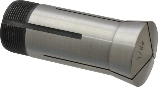 Interstate - 7/64 Inch 5C Round Collet - 3.28" Overall Length, 1.041-24 Internal Thread Size, Steel, 0.0005 Inch TIR - Exact Tooling