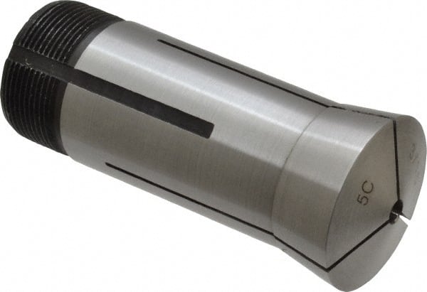 Interstate - 3/16 Inch 5C Round Collet - 3.28" Overall Length, 1.041-24 Internal Thread Size, Steel, 0.0005 Inch TIR - Exact Tooling
