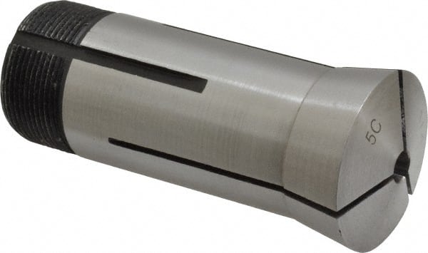 Interstate - 1/4 Inch 5C Round Collet - 3.28" Overall Length, 1.041-24 Internal Thread Size, Steel, 0.0005 Inch TIR - Exact Tooling