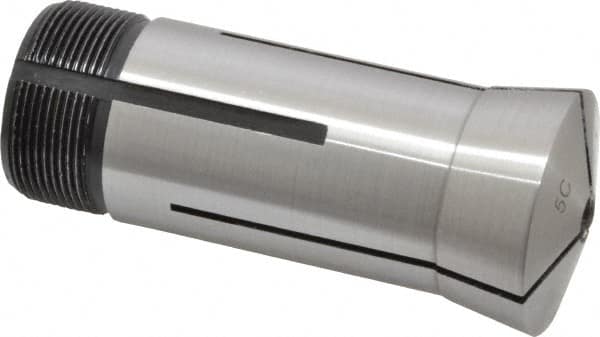 Interstate - 17/64 Inch 5C Round Collet - 3.28" Overall Length, 1.041-24 Internal Thread Size, Steel, 0.0005 Inch TIR - Exact Tooling