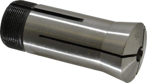 Interstate - 23/64 Inch 5C Round Collet - 3.28" Overall Length, 1.041-24 Internal Thread Size, Steel, 0.0005 Inch TIR - Exact Tooling