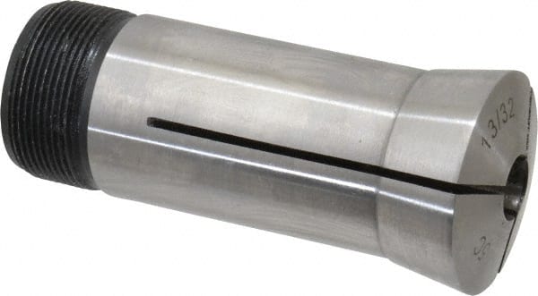Interstate - 13/32 Inch 5C Round Collet - 3.28" Overall Length, 1.041-24 Internal Thread Size, Steel, 0.0005 Inch TIR - Exact Tooling