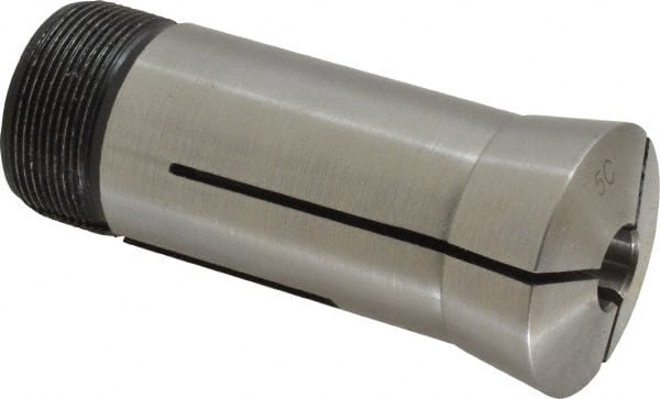 Interstate - 7/16 Inch 5C Round Collet - 3.28" Overall Length, 1.041-24 Internal Thread Size, Steel, 0.0005 Inch TIR - Exact Tooling