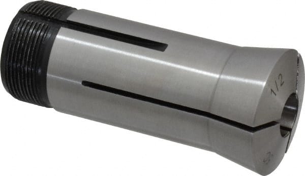 Interstate - 1/2 Inch 5C Round Collet - 3.28" Overall Length, 1.041-24 Internal Thread Size, Steel, 0.0005 Inch TIR - Exact Tooling