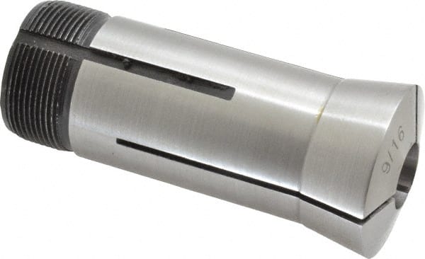 Interstate - 9/16 Inch 5C Round Collet - 3.28" Overall Length, 1.041-24 Internal Thread Size, Steel, 0.0005 Inch TIR - Exact Tooling