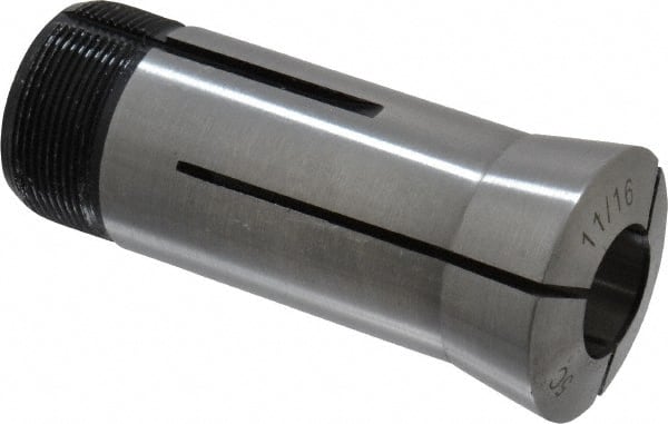 Interstate - 11/16 Inch 5C Round Collet - 3.28" Overall Length, 1.041-24 Internal Thread Size, Steel, 0.0005 Inch TIR - Exact Tooling