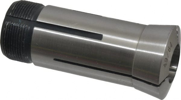 Interstate - 49/64 Inch 5C Round Collet - 3.28" Overall Length, 1.041-24 Internal Thread Size, Steel, 0.0005 Inch TIR - Exact Tooling