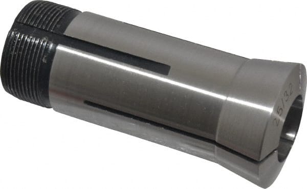 Interstate - 25/32 Inch 5C Round Collet - 3.28" Overall Length, 1.041-24 Internal Thread Size, Steel, 0.0005 Inch TIR - Exact Tooling