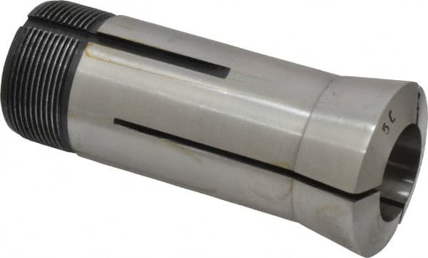 Interstate - 15/16 Inch 5C Round Collet - 3.28" Overall Length, 1.041-24 Internal Thread Size, Steel, 0.0005 Inch TIR - Exact Tooling