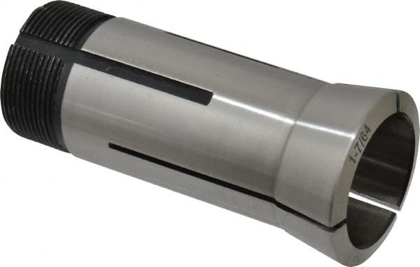 Interstate - 1-7/64 Inch 5C Round Collet - 3.28" Overall Length, 1.041-24 Internal Thread Size, Steel, 0.0005 Inch TIR - Exact Tooling